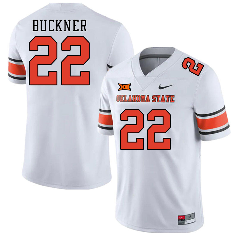 Men #22 Donte Buckner Oklahoma State Cowboys College Football Jerseys Stitched-White - Click Image to Close